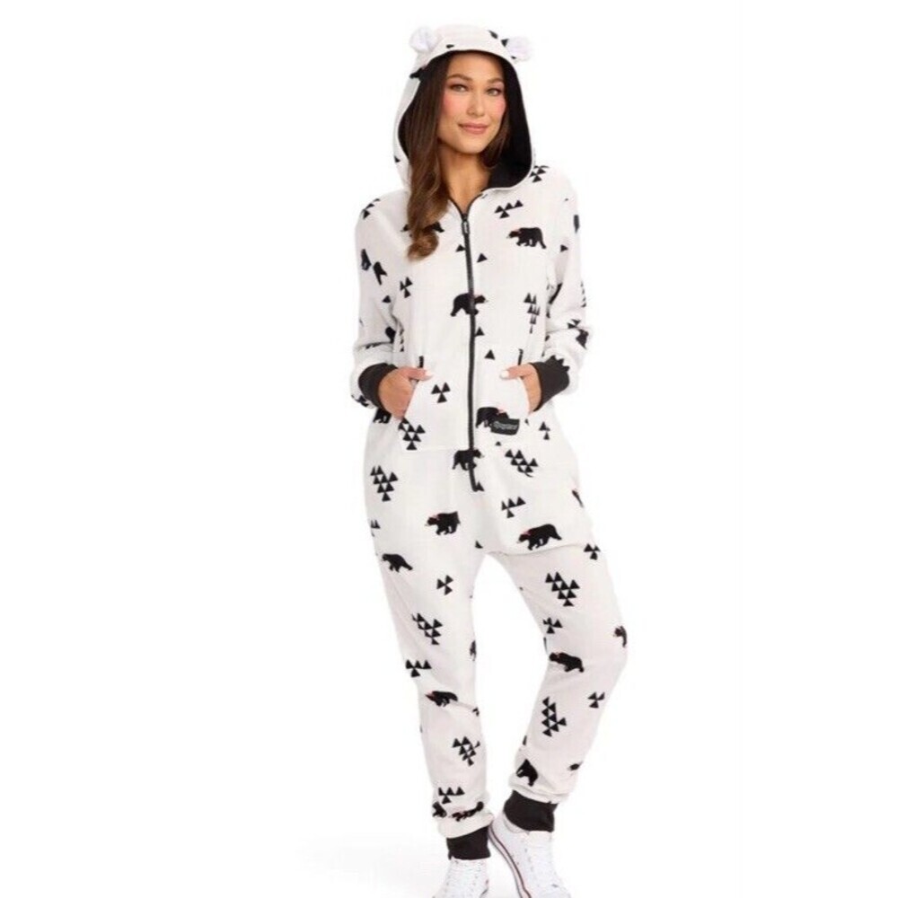 Tipsy Elves beary Jumpsuit NEW Soft Warm Zip Up Romper 1X Christmas Winter